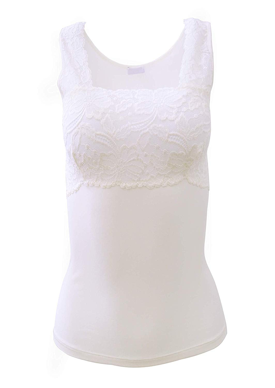tittimitti EGI Luxury Modal Women's Lace-Trimmed Tank Top. Proudly Made in Italy (1137) — back view