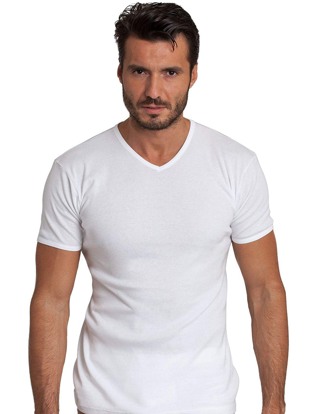 tittimitti BASIC COTTON Free Spirit Premium Quality Cotton Men's V - Neck T-Shirt Proudly Made in Italy (985) — color detail