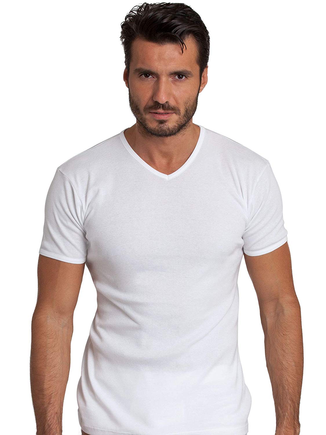 tittimitti BASIC COTTON Free Spirit Premium Quality Cotton Men's V - Neck T-Shirt Proudly Made in Italy (985) — color detail