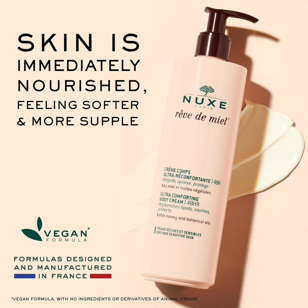 Nuxe Reve de Miel Ultra Comforting Body Cream - 48Hr Hydration, Natural Ingredients, Soothing Dry Skin