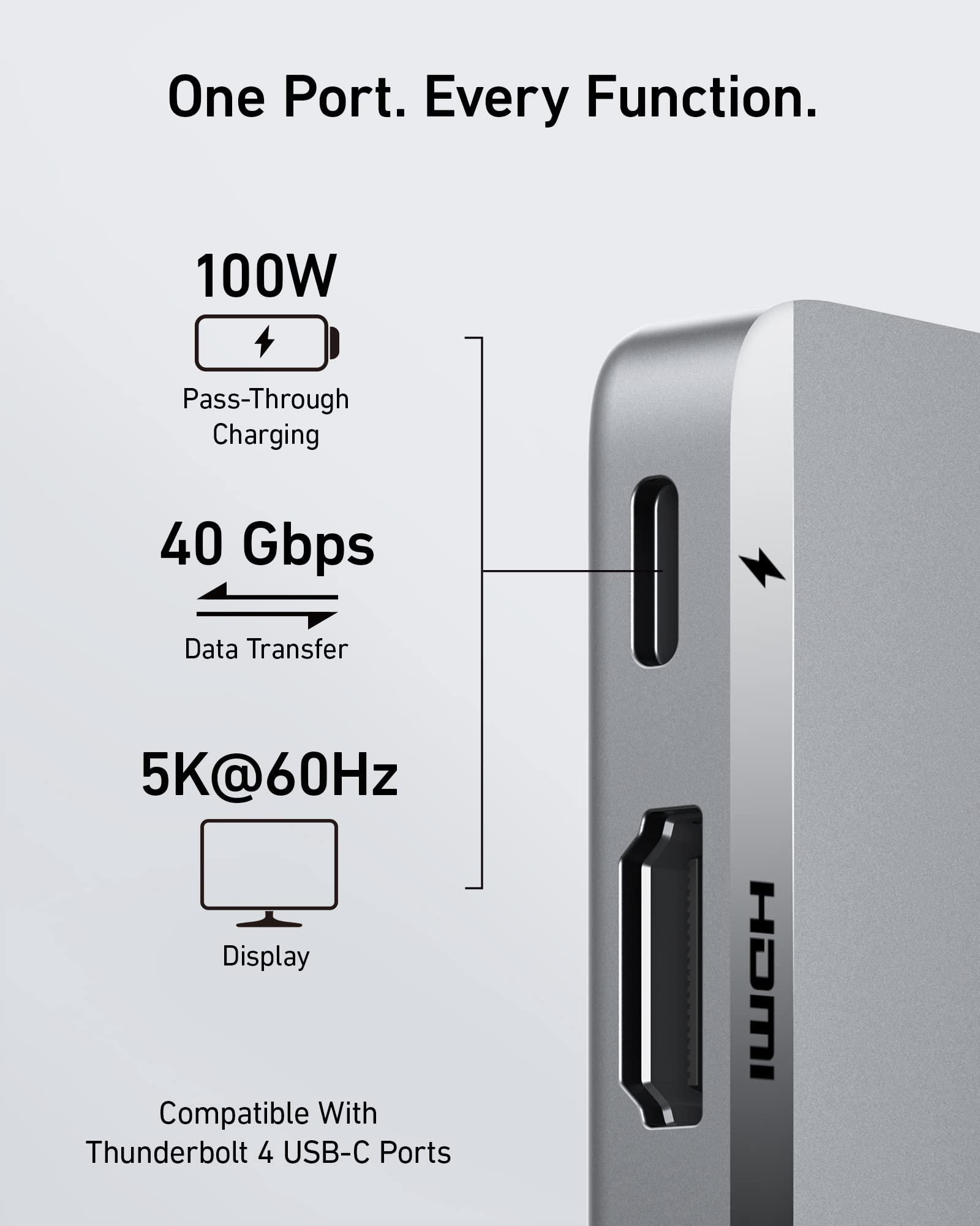 Anker <b>547</b> USB-C Hub (7-in-2, for MacBook), view 3