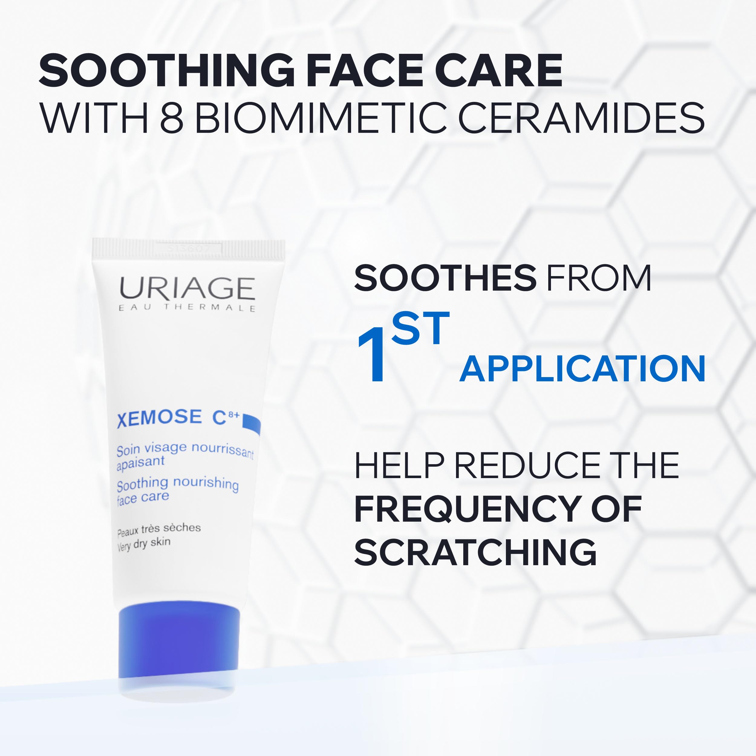 Uriage Xemose Face Cream - Gentle Moisturizing Cream for Dry Skin, 1.35 fl oz