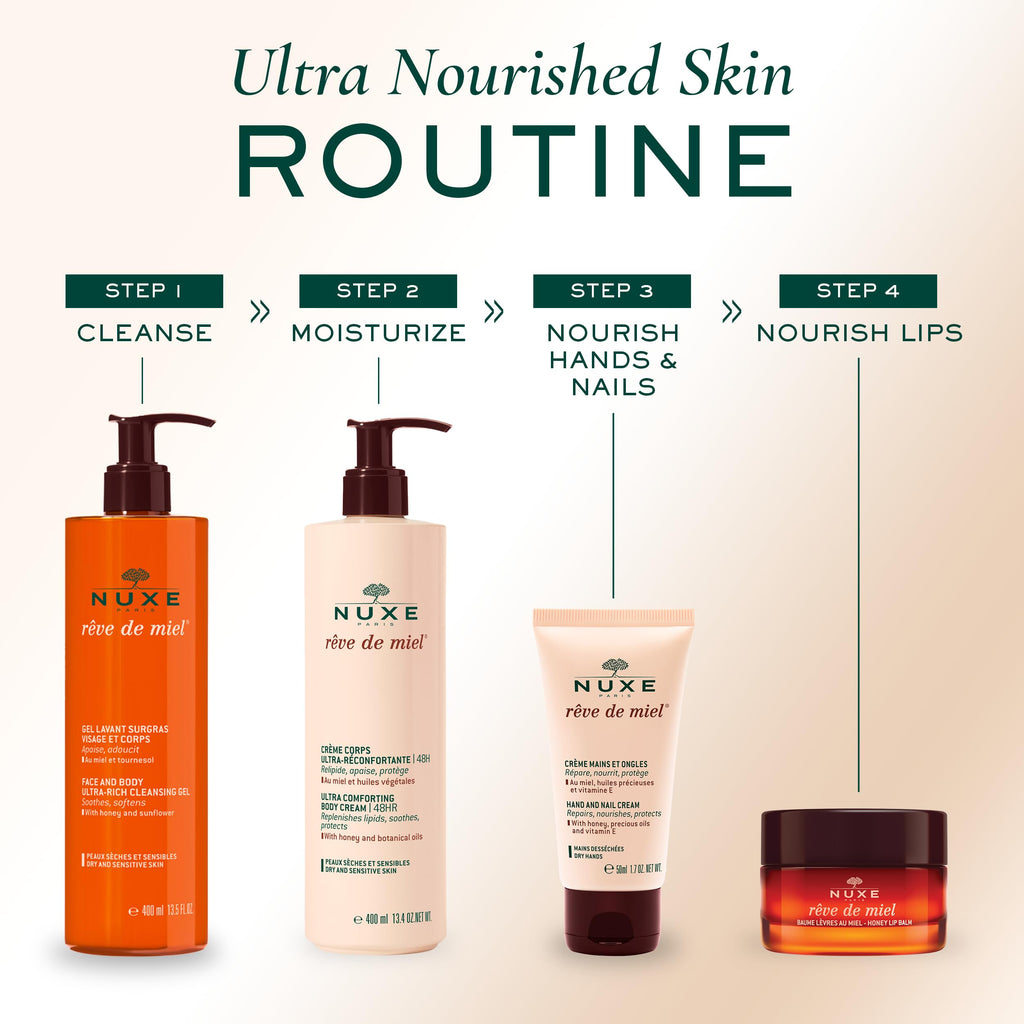 Nuxe Reve de Miel Hand Cream - Nourishing & Protective Hand Care for Dry Hands