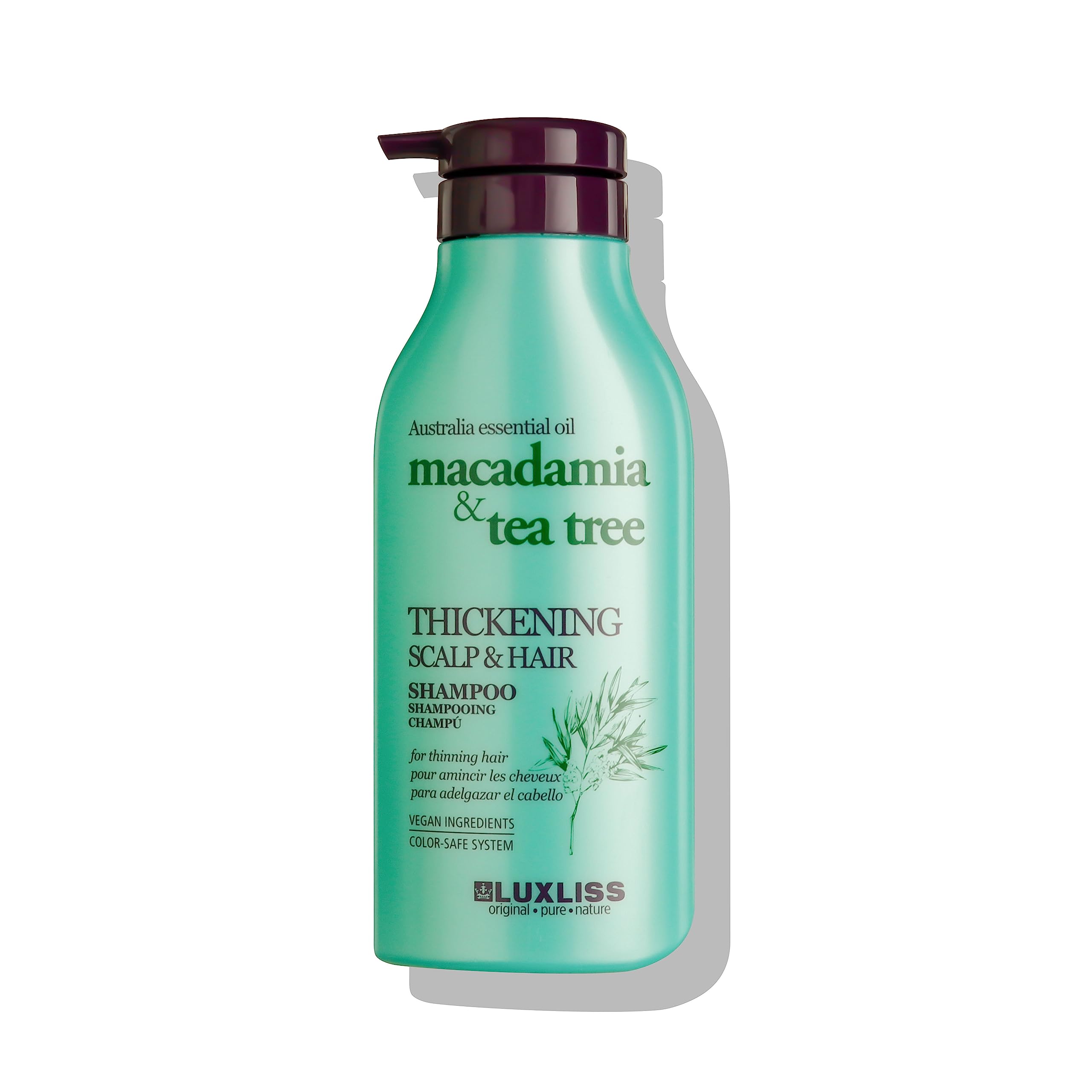 Luxliss Thickening Macadamia Tea Tree Thickening Scalp- Hair Shampoo 500 ml