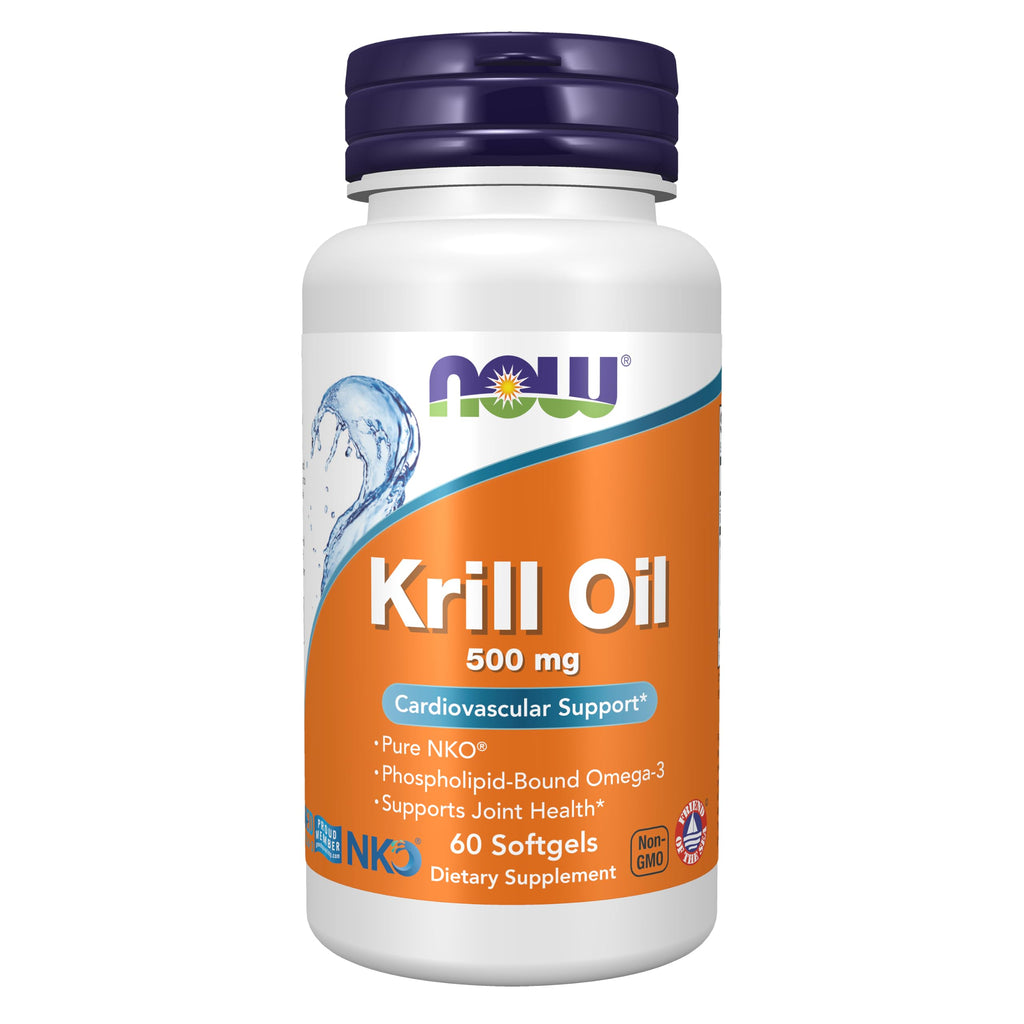 NOW Red Krill Oil 500mg Supplement - Omega-3 EPA & DHA Dietary - 30 Capsules