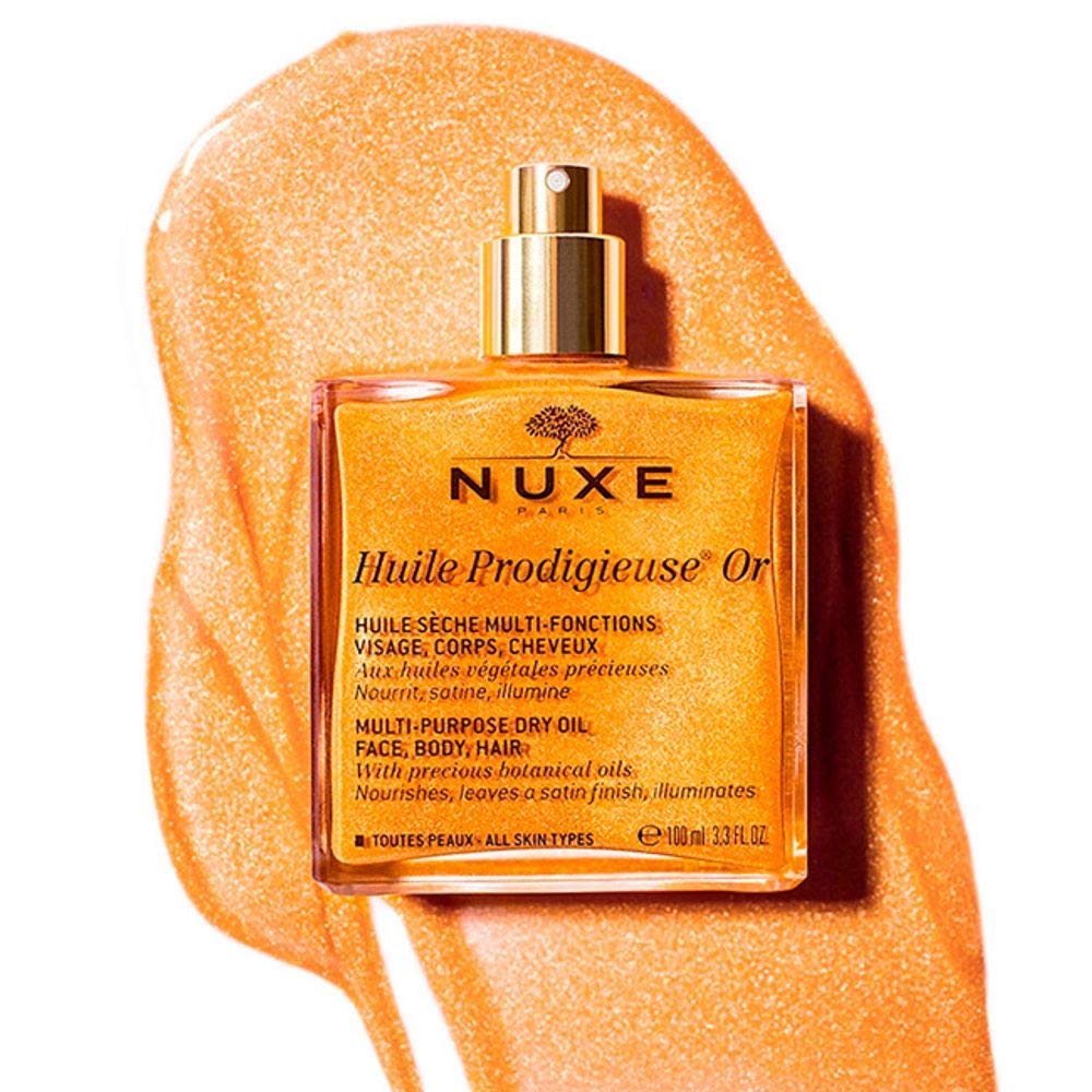 Nuxe Huile Prodigieuse OR Dry Oil for Face, Body, and Hair - Nourishing, Repairing, and Softening with Natural Ingredients
