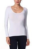 tittimitti EGI Luxury Modal Women's Long Sleeved T-Shirt. Proudly Made in Italy (Deep Crew Neck 1145) — back view