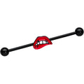 BodyCandy 14G Black Red Sneering Bite Lips Industrial Barbell 38mm — main product shot