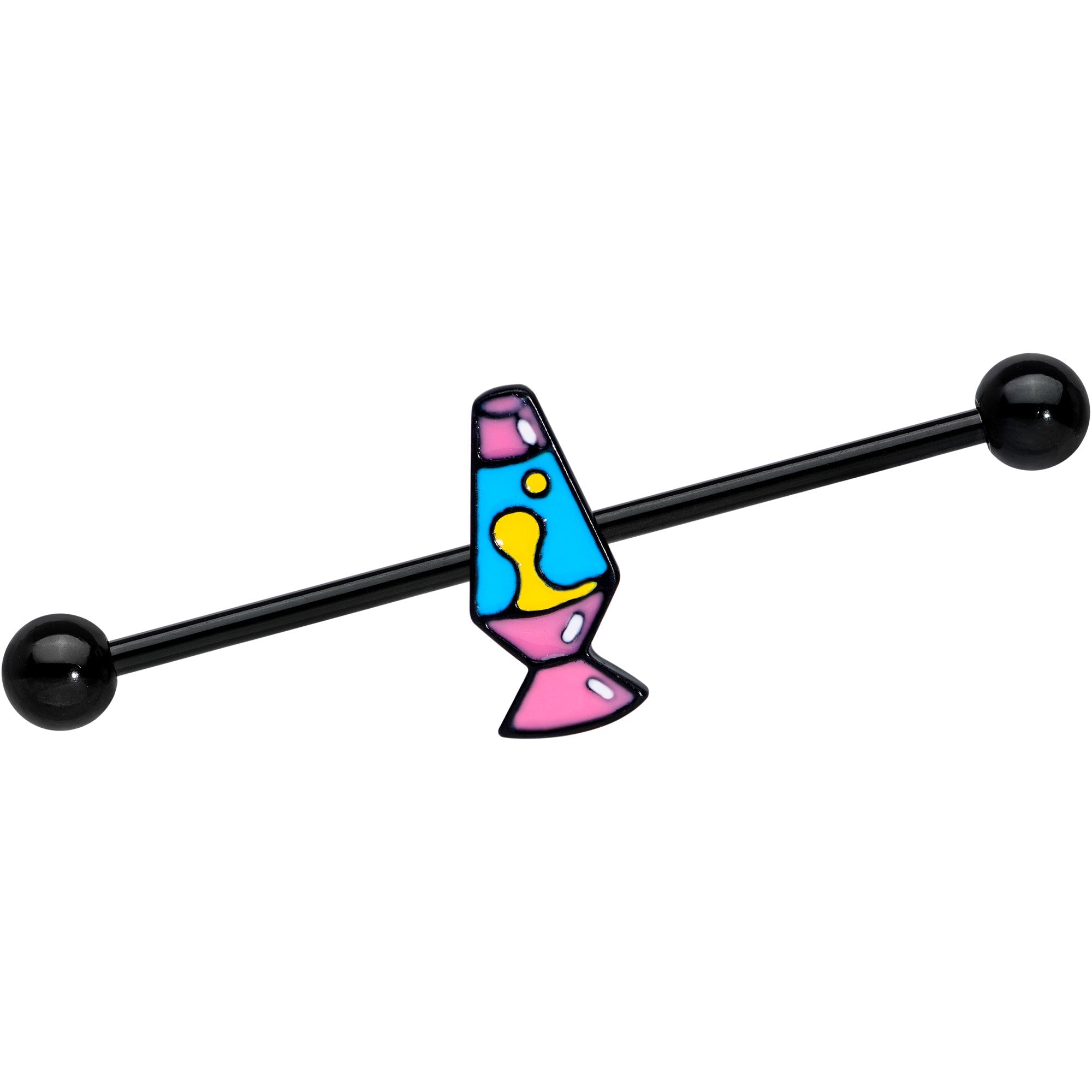 BodyCandy 14G Black Retro Lava Lamp Industrial Barbell 38mm — main product shot