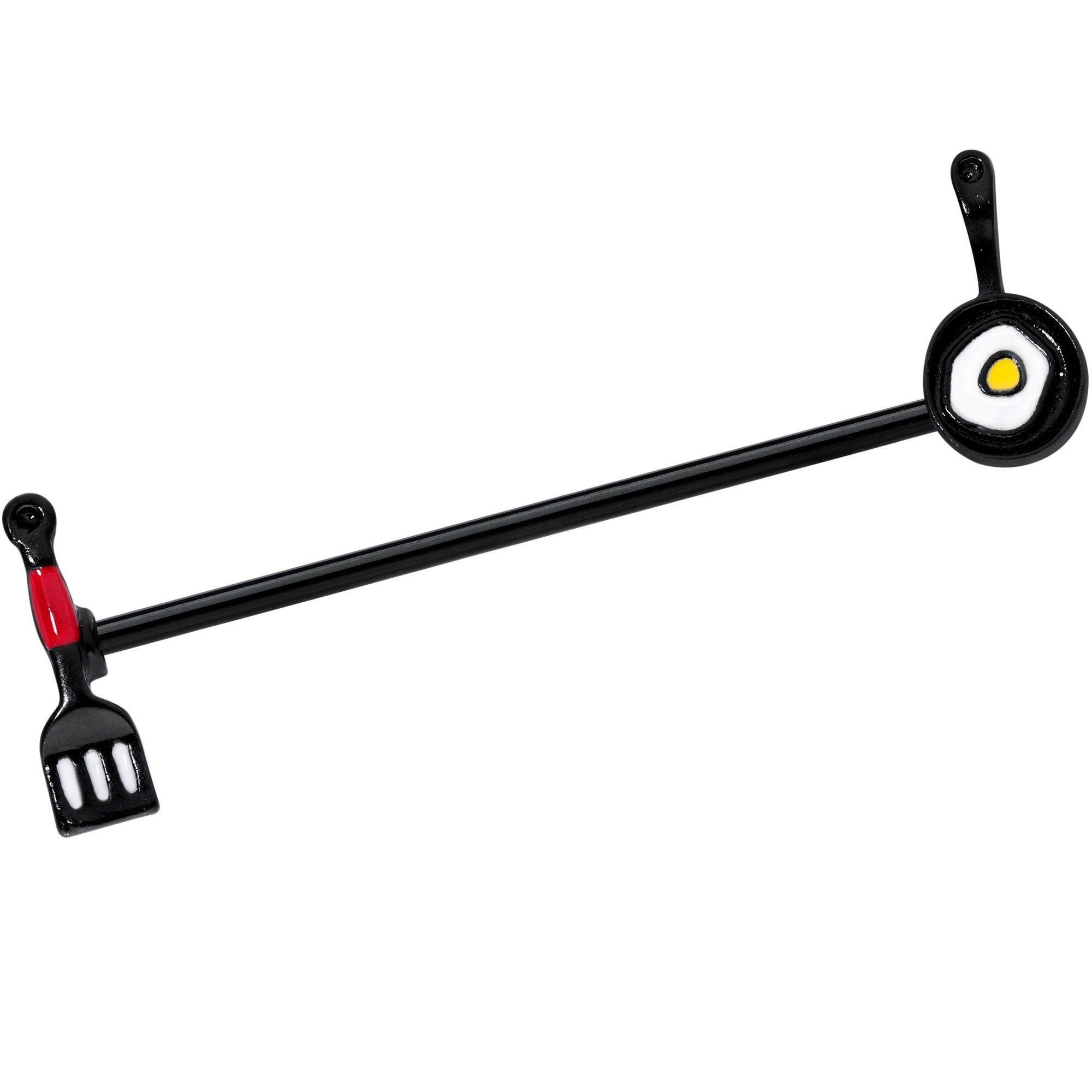 BodyCandy 14G Black Spatula Pan Kitchen Cooking Industrial Barbell 38mm — main product shot