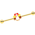 BodyCandy 14G Gold Tone Turkey Time Holiday Industrial Barbell 38mm — main product shot