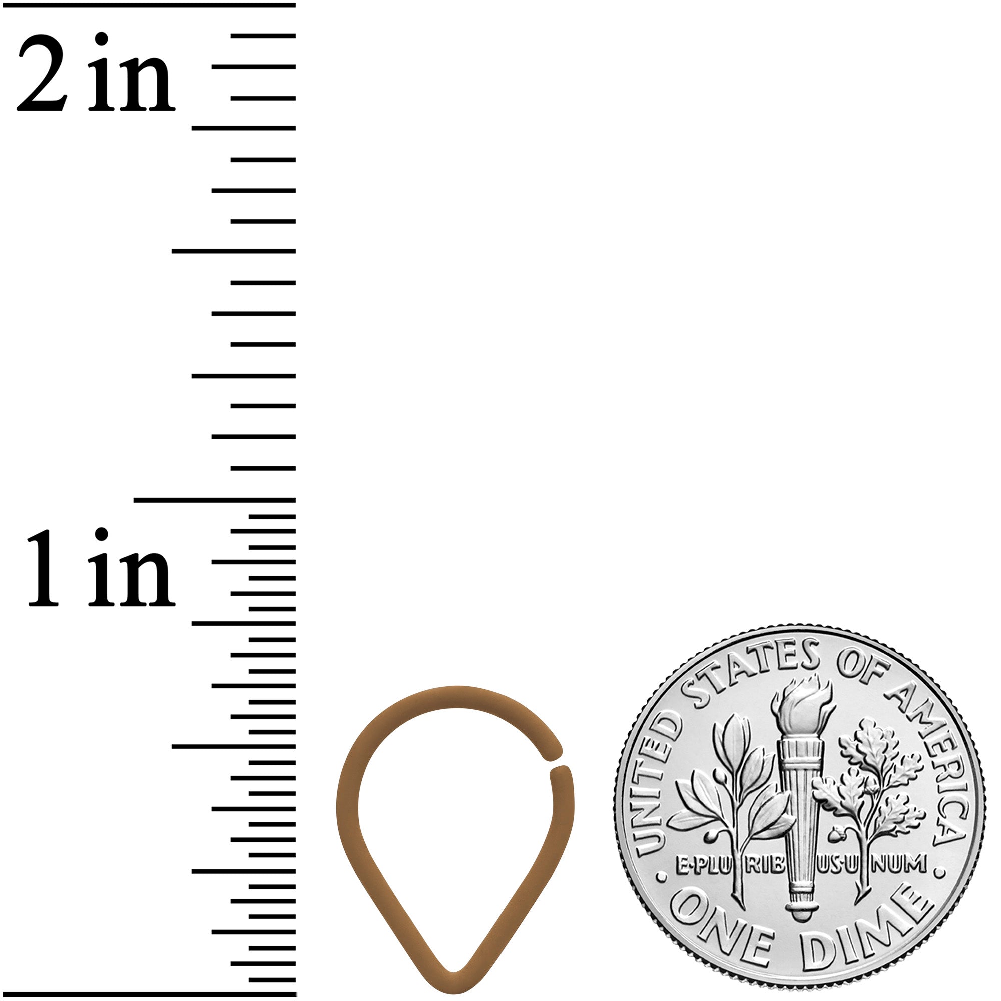 BodyCandy 16G 3/8 Light Brown Matte Teardrop Cartilage Closure Ring — detail close-up
