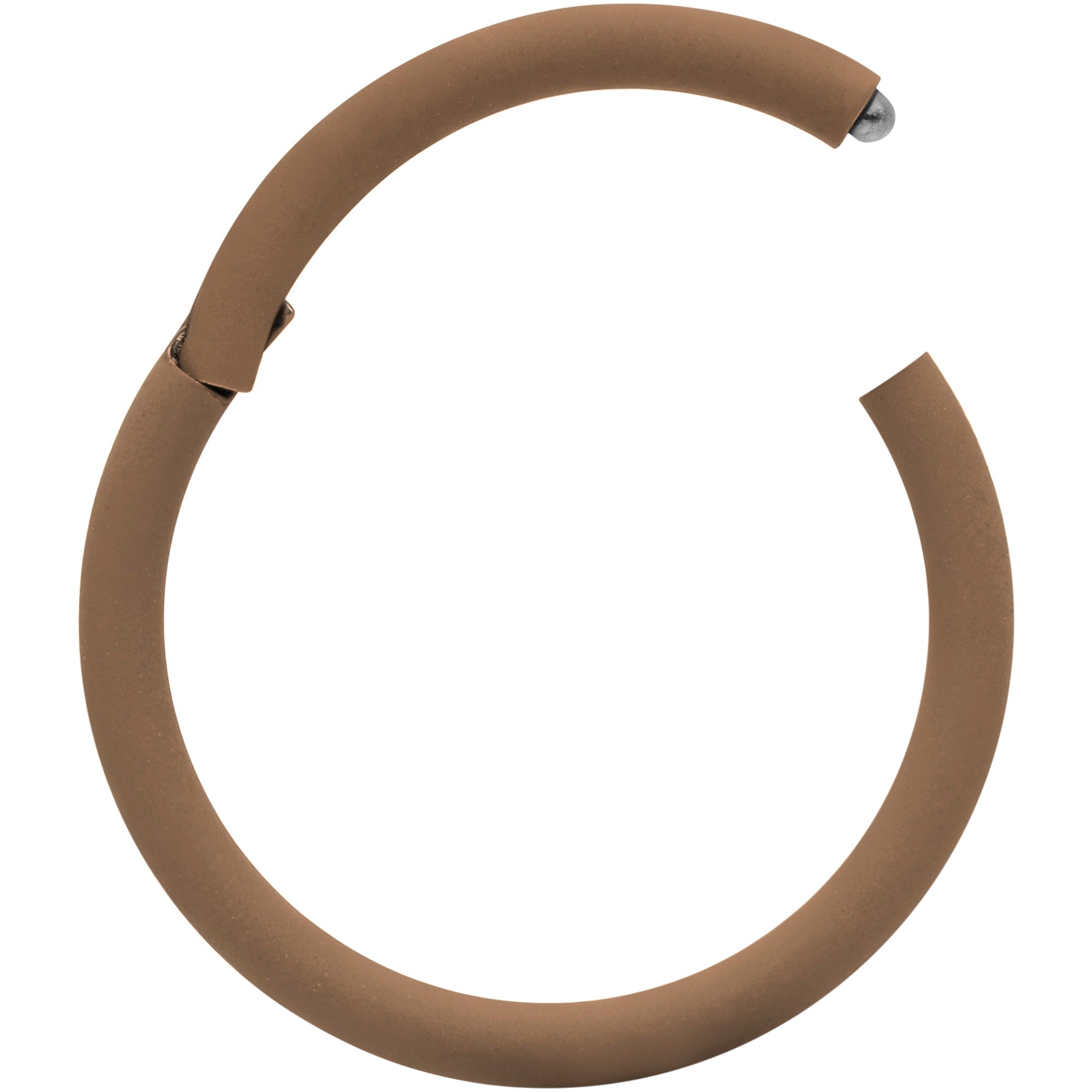 BodyCandy 18G 3/8 Light Brown Matte Cartilage Hinged Segment Ring — detail close-up