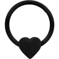 BodyCandy 18G 3/8 Black Matte Little Heart Hinged Segment Ring — main product shot