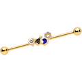 BodyCandy 14G Clear CZ Gem Gold Tone Lovely Bee Industrial Barbell 38mm — main product shot