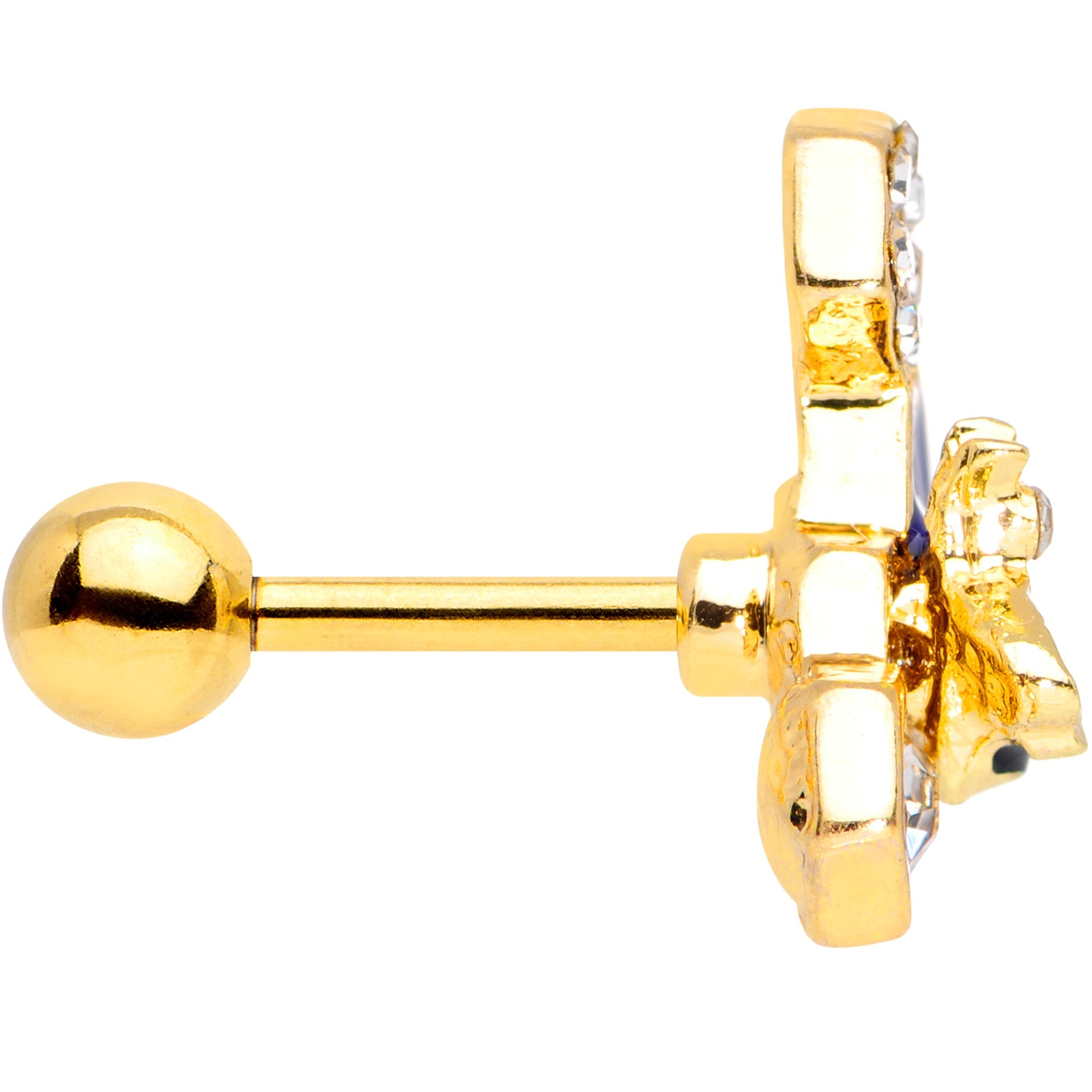 BodyCandy 16G 1/4 Clear CZ Gem Gold Hue Lovely Bee Cartilage Tragus Earring — lifestyle context