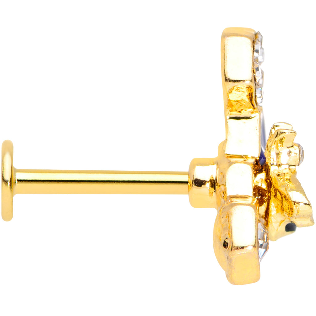 BodyCandy 16G 5/16 Clear CZ Gem Gold Tone Lovely Bee Labret Monroe Tragus — lifestyle context