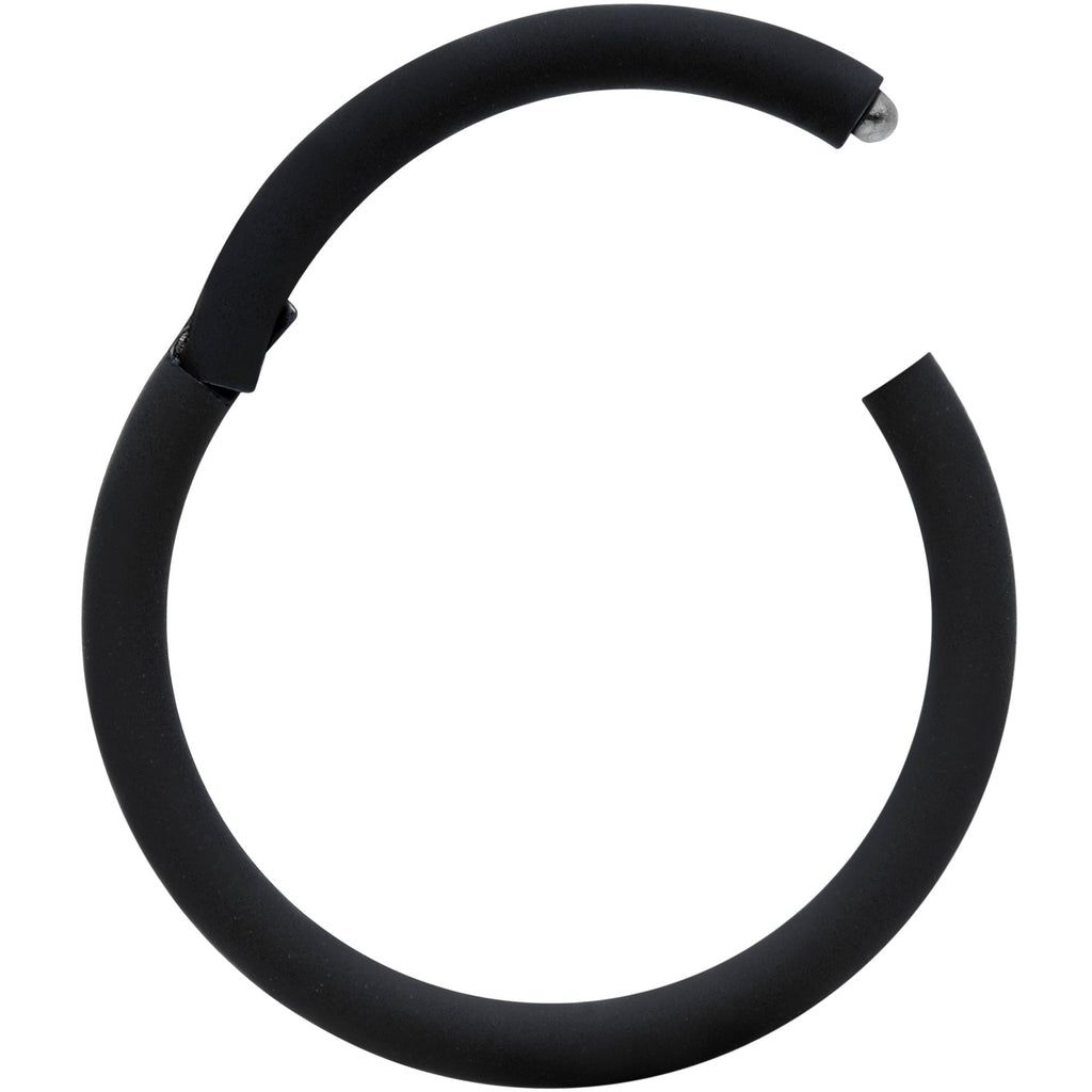 BodyCandy 18G 3/8 Black Matte Cartilage Hinged Segment Ring — detail close-up