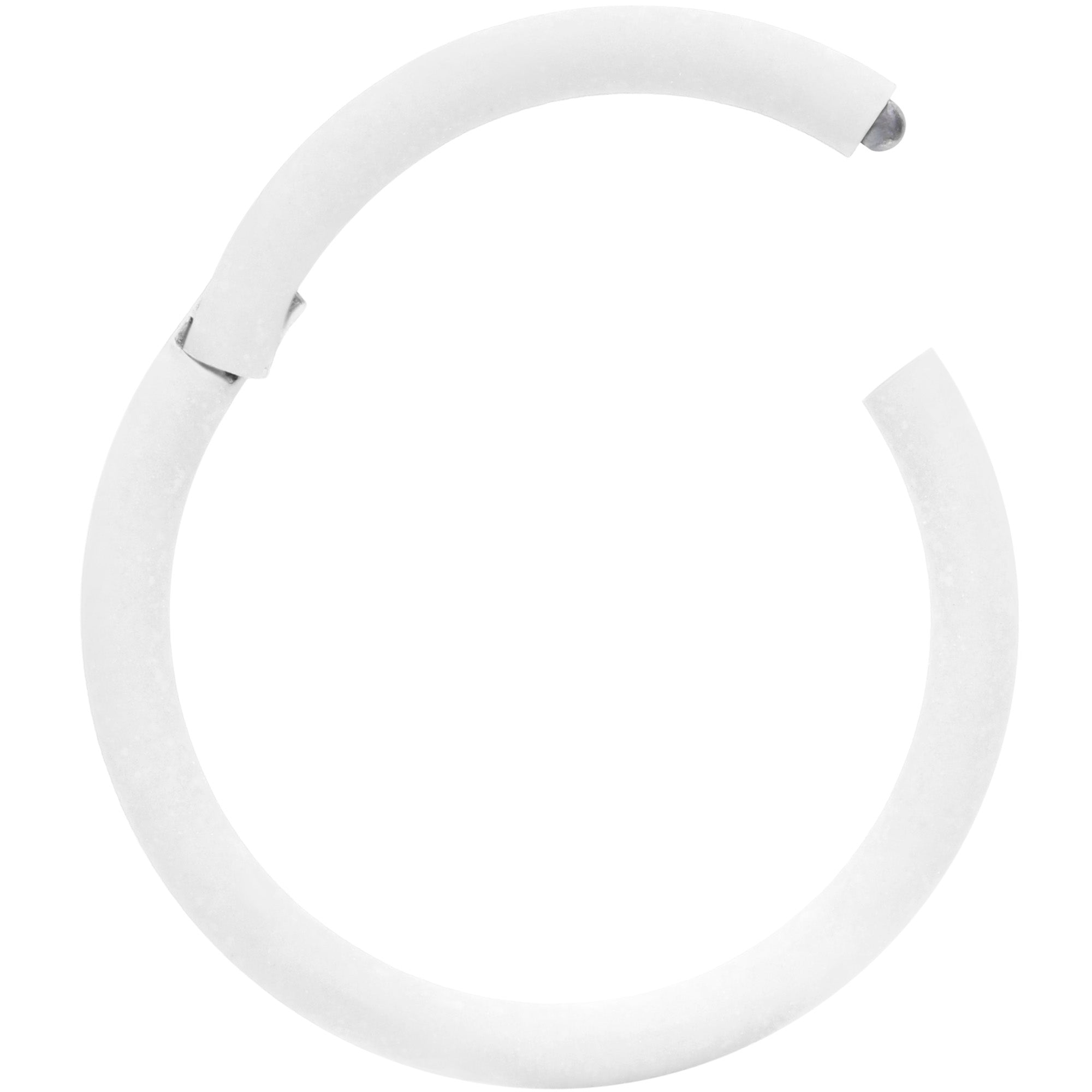 BodyCandy 18G 3/8 White Matte Cartilage Hinged Segment Ring — detail close-up