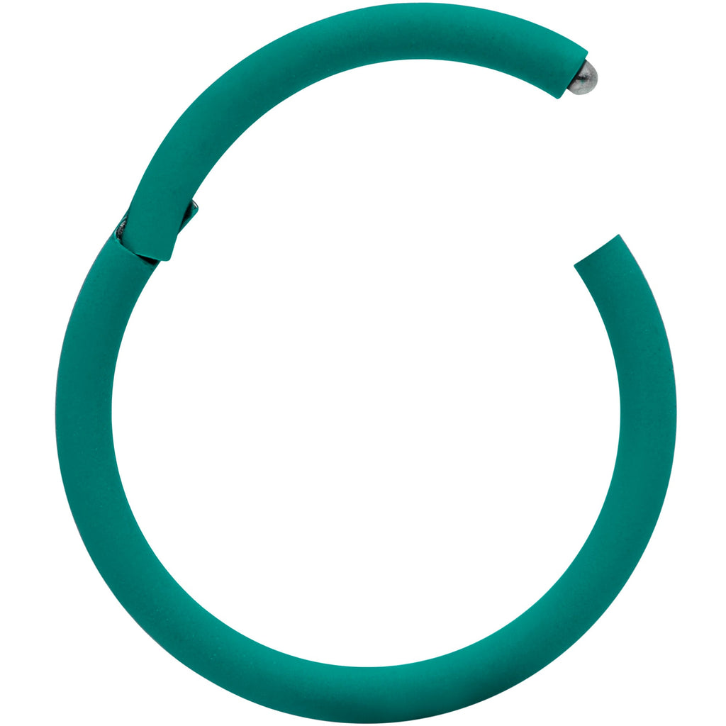 BodyCandy 18G 3/8 Teal Matte Cartilage Hinged Segment Ring — detail close-up