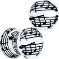 BodyCandy Black White Acrylic Music Notes Double Flare Plug Set — in-use photo