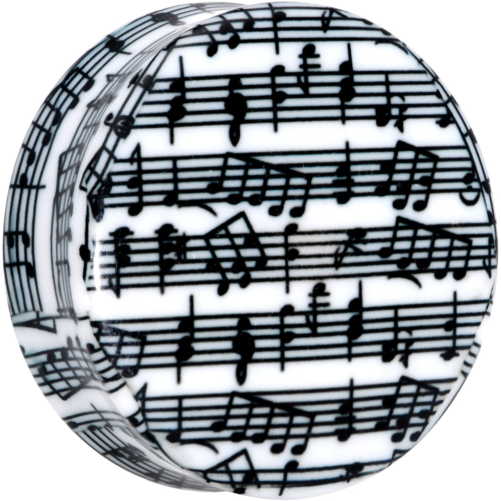 BodyCandy Black White Acrylic Music Notes Double Flare Plug Set — lifestyle context
