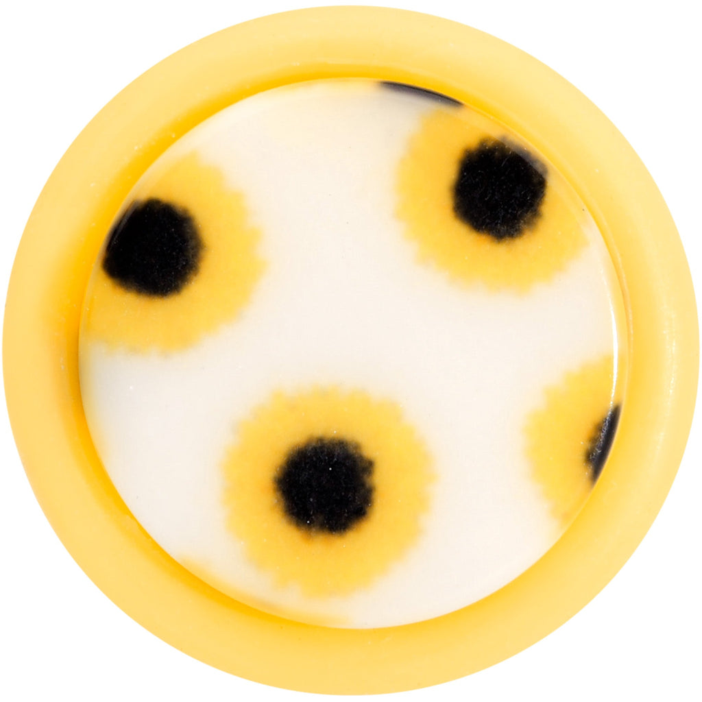 BodyCandy Yellow White Scores of Sunflowers Cheater Plug Set — lifestyle context