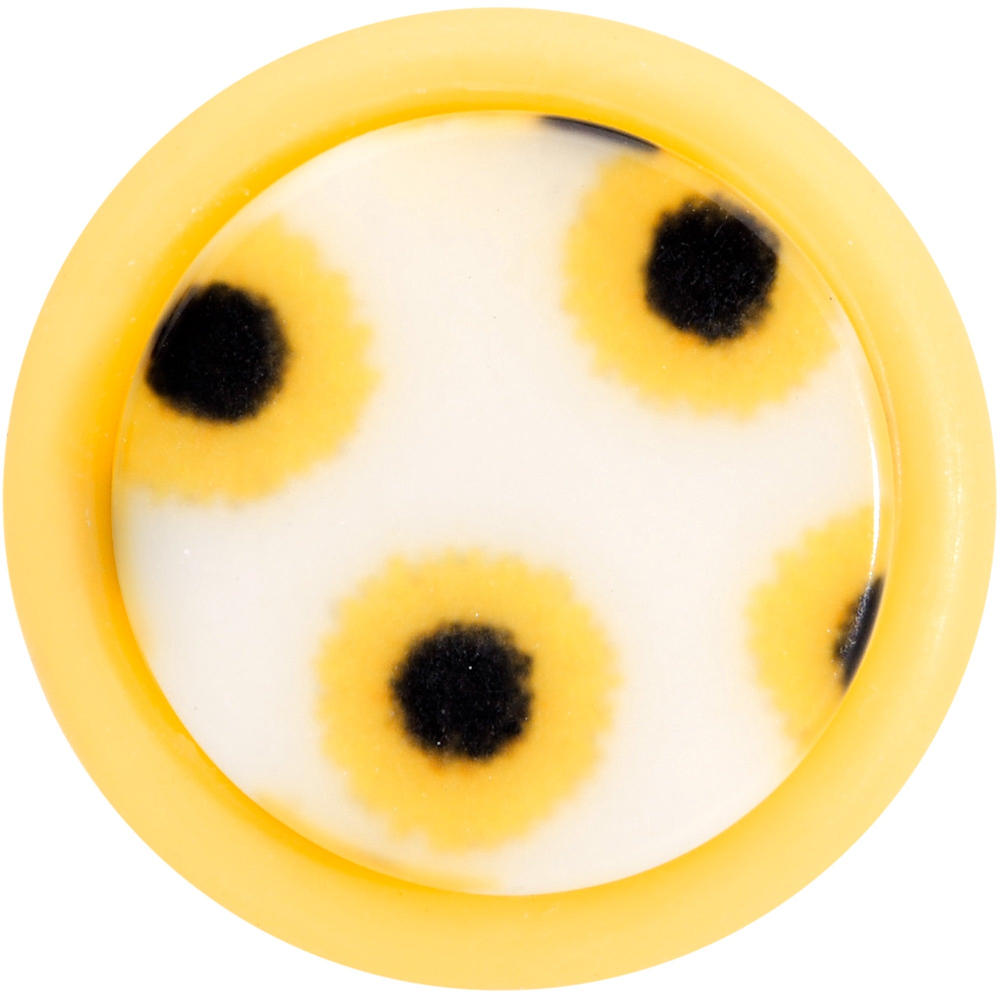 BodyCandy Yellow White Scores of Sunflowers Cheater Plug Set — lifestyle context