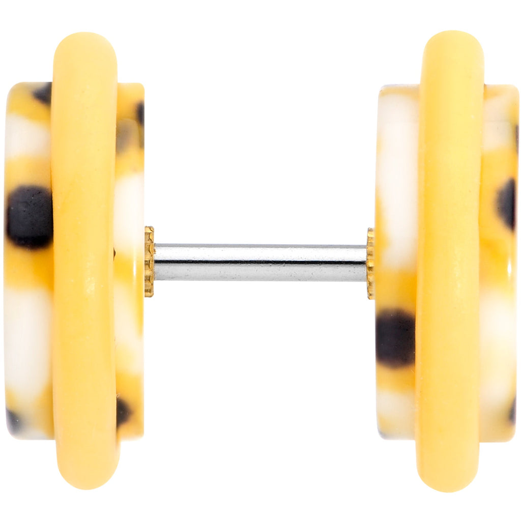 BodyCandy Yellow White Scores of Sunflowers Cheater Plug Set — side view