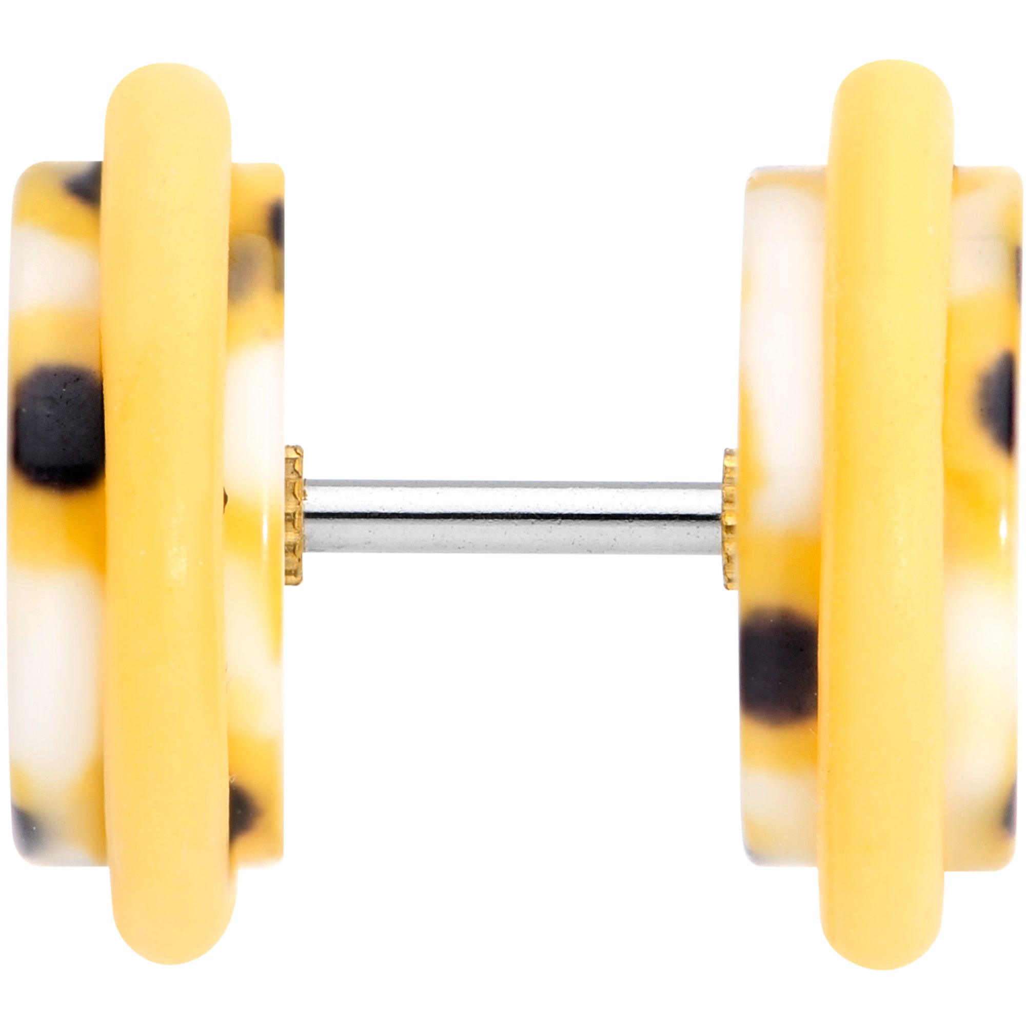 BodyCandy Yellow White Scores of Sunflowers Cheater Plug Set — side view