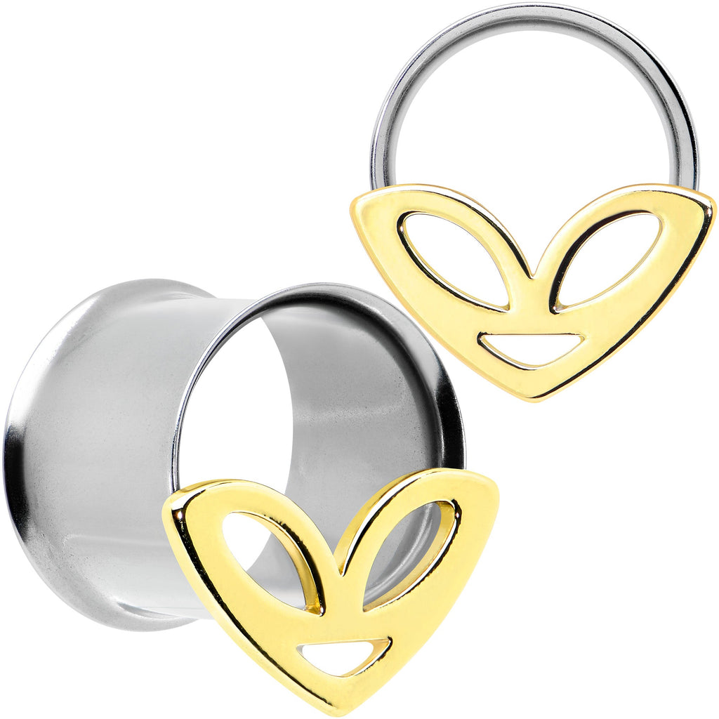BodyCandy Two Tone Alien Face Double Flare Tunnel Plug Set — color detail