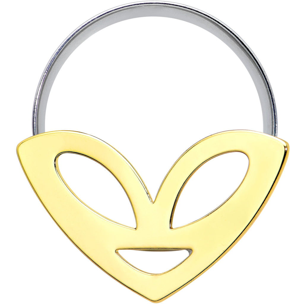 BodyCandy Two Tone Alien Face Double Flare Tunnel Plug Set — side view