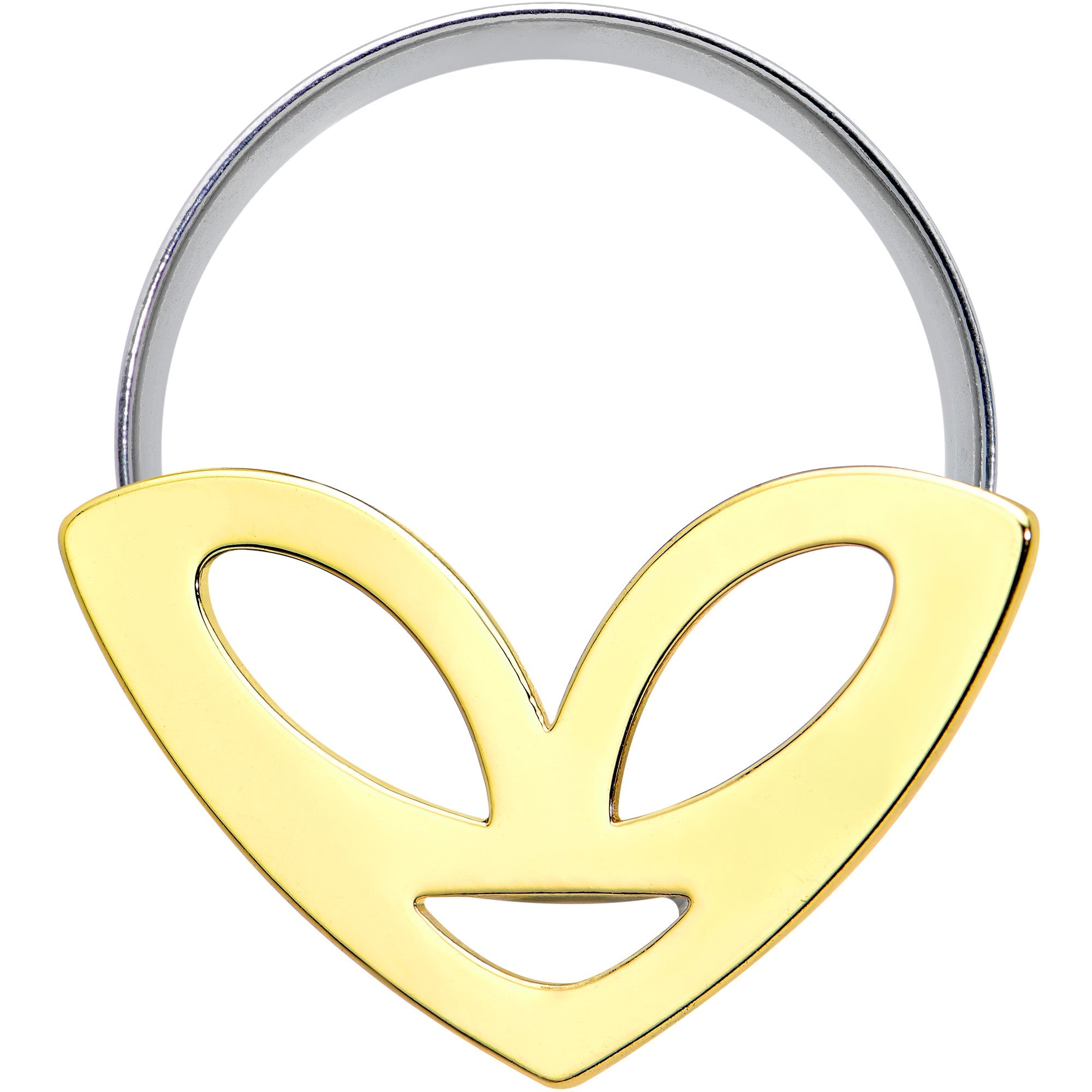 BodyCandy Two Tone Alien Face Double Flare Tunnel Plug Set — side view