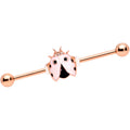 BodyCandy 14G Clear Gem Rose Gold Tone Lil Ladybug Industrial Barbell 38mm — main product shot