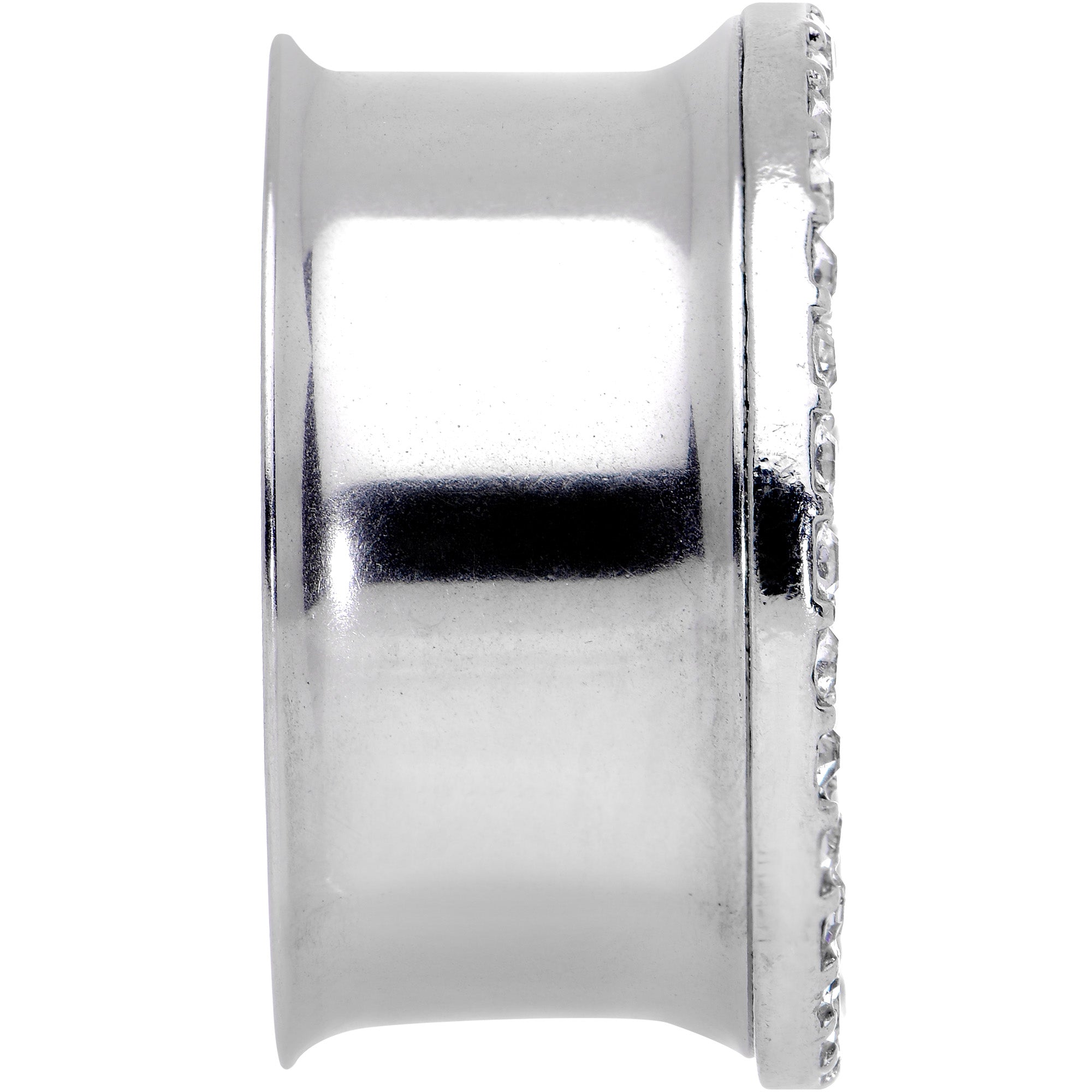 BodyCandy Clear Gem Iridescent Crescent Moon Tunnel Plug Set — back view