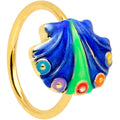 BodyCandy 20G 5/16 Gold Tone Blue Shell Nose Hoop — main product shot