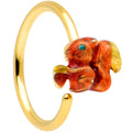 BodyCandy 20G 5/16 Gold Tone Happy Squirrel Nose Hoop — main product shot