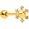 BodyCandy Clear CZ Gem Gold Tone Sweet Snowflake Christmas Barbell Tongue Ring — main product shot
