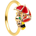 BodyCandy 20G 5/16 Gold Tone Rainy Day Umbrella Bee Nose Hoop — main product shot