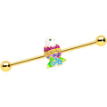 BodyCandy 14G Gold Tone Hatched Chick Easter Egg Industrial Barbell 38mm — main product shot