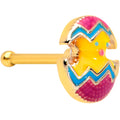 BodyCandy 20G 1/4 Gold Tone Fancy Painted Easter Chick Nose Bone — main product shot