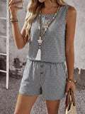 Gingham Sleeveless Top & Shorts Set