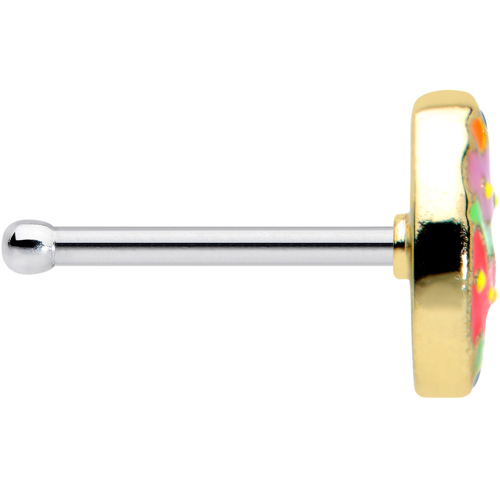 BodyCandy 20G 1/4 Funky Painted Easter Egg Nose Bone — lifestyle context