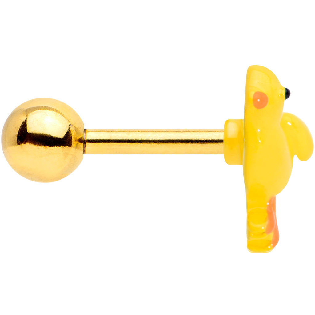 BodyCandy 16G 1/4 Gold Tone Yellow Easter Chick Cartilage Tragus Earring — lifestyle context