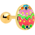 BodyCandy 16G 1/4 Gold Tone Funky Painted Easter Egg Cartilage Tragus — main product shot