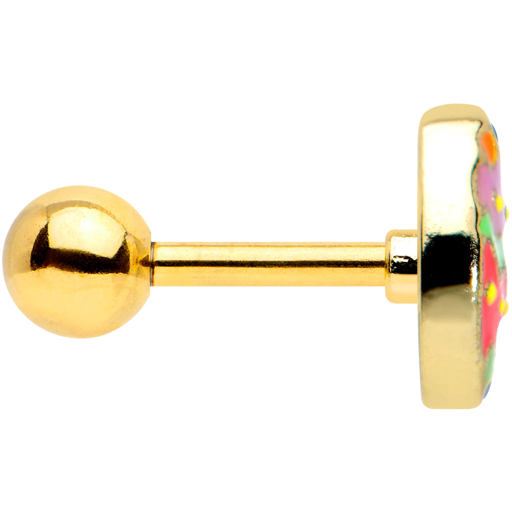 BodyCandy 16G 1/4 Gold Tone Funky Painted Easter Egg Cartilage Tragus — lifestyle context