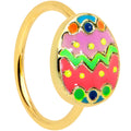 BodyCandy 20G 5/16 Gold Tone Funky Painted Easter Egg Nose Hoop — main product shot