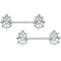 BodyCandy 14G 9/16 Clear CZ Gem Constellation Barbell Nipple Ring Set — main product shot