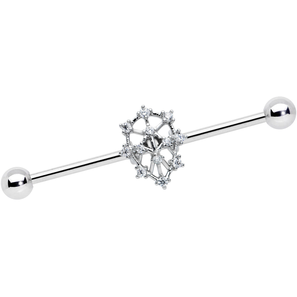 BodyCandy 14G Clear CZ Gem Constellation Industrial Barbell 38mm — main product shot