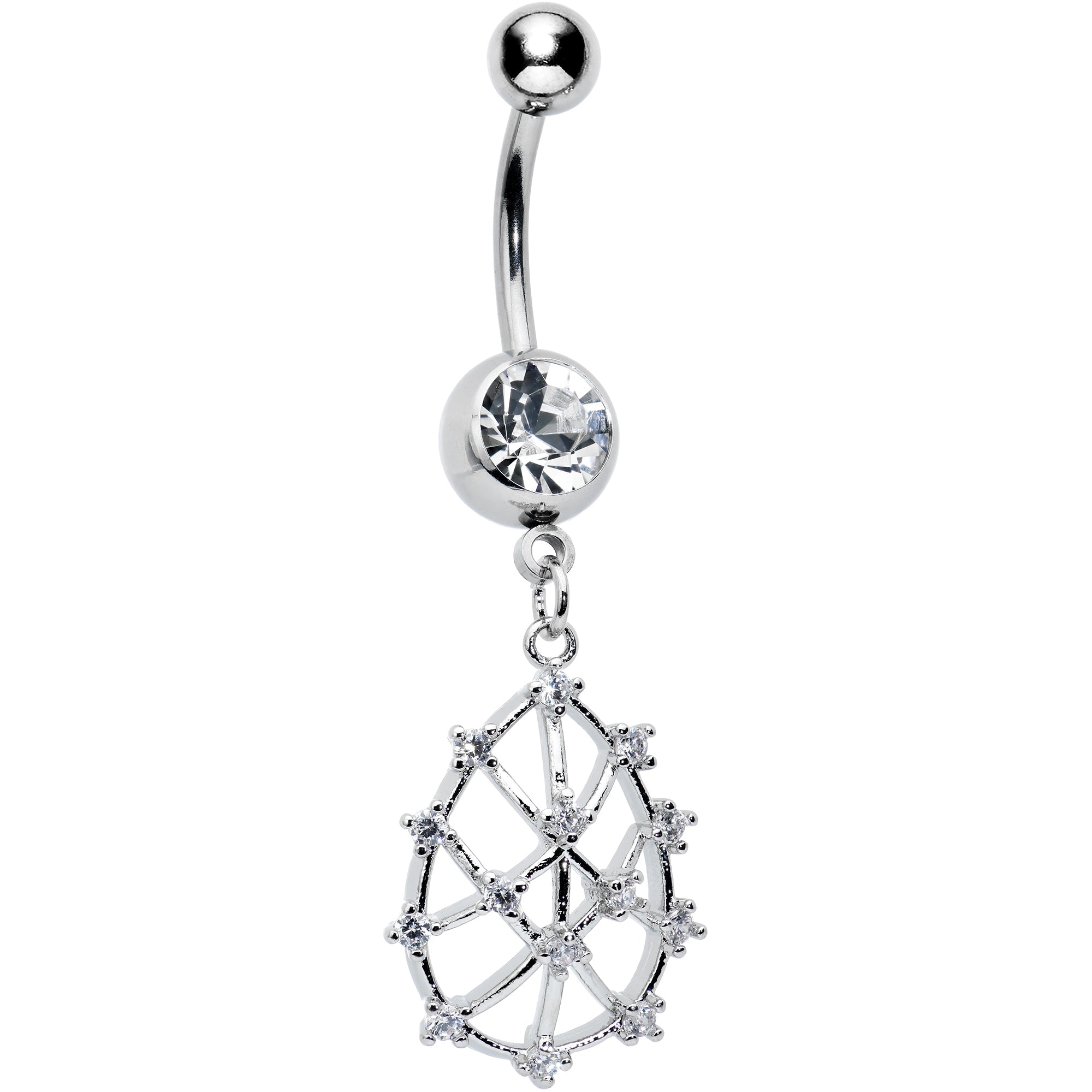 BodyCandy Clear CZ Gem Constellation Dangle Belly Ring — main product shot
